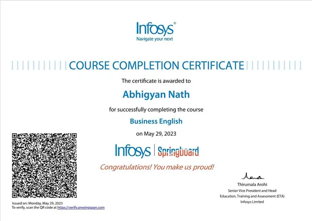 Business English certificate